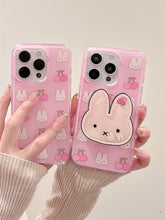 Load image into Gallery viewer, Pink Rabbit iPhone Case with Adhesive Grip