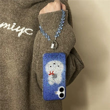 Load image into Gallery viewer, Blue Bling Miffy iPhone Case with Strap