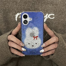 Load image into Gallery viewer, Blue Bling Miffy iPhone Case with Strap