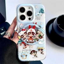 Load image into Gallery viewer, PowerPuff Girls Skiing MagSafe iPhone Case