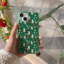 Load image into Gallery viewer, Green Miffy Strawberry iPhone Case with Charm