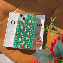 Load image into Gallery viewer, Green Miffy Strawberry iPhone Case with Charm