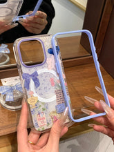 Load image into Gallery viewer, Blue Bow Beau Magsafe iPhone Case with Grip