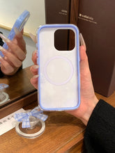 Load image into Gallery viewer, Blue Bow Beau Magsafe iPhone Case with Grip