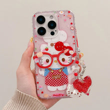 Load image into Gallery viewer, Hello Kitty Wears Glass iPhone Case