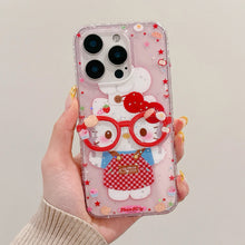 Load image into Gallery viewer, Hello Kitty Wears Glass iPhone Case