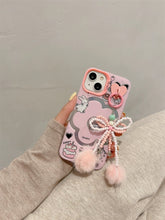 Load image into Gallery viewer, Pinky Flower iPhone Case with Bow Beau Charm