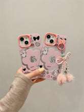 Load image into Gallery viewer, Pinky Flower iPhone Case with Bow Beau Charm