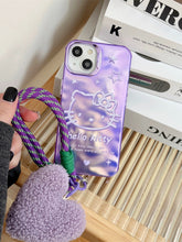 Load image into Gallery viewer, Purple Kitty iPhone Case with Charm