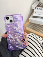 Load image into Gallery viewer, Purple Kitty iPhone Case with Charm
