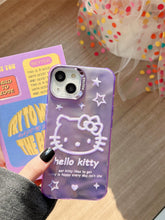 Load image into Gallery viewer, Purple Kitty iPhone Case with Charm