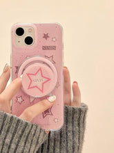 Load image into Gallery viewer, Pink Star Removable Magsafe Grip iPhone Case