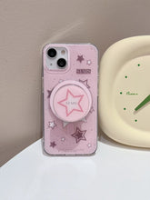 Load image into Gallery viewer, Pink Star Removable Magsafe Grip iPhone Case