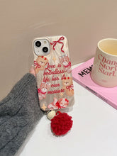 Load image into Gallery viewer, Lovely Bear iPhone Case with Fluffy Charm