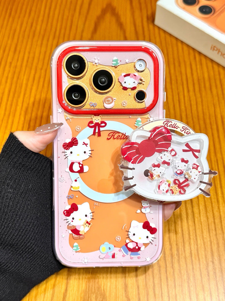 Custodia Per IPhone 13 Hello Kitty – Stickers Personalizzati, Silicone TPU Nero, Leggera E Resistente, Prodotta In Spagna