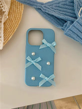 Load image into Gallery viewer, Coquette Leather Pearl iPhone Case