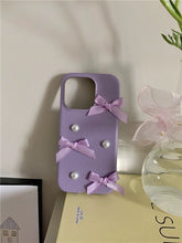 Load image into Gallery viewer, Coquette Leather Pearl iPhone Case