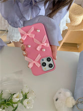 Load image into Gallery viewer, Coquette Leather Pearl iPhone Case