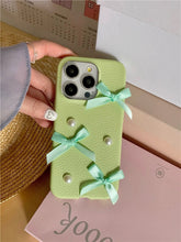 Load image into Gallery viewer, Coquette Leather Pearl iPhone Case