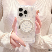 Load image into Gallery viewer, Purple Floral Magsafe iPhone Case with Ring Holder