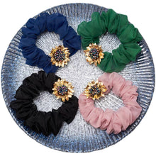 Load image into Gallery viewer, Sunflower Hair Scrunchies Bun Maker