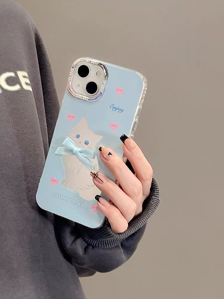 Blue Bow Kitten iPhone Case – Shinity showCase Blue Bow Kitten iPhone Case – Shinity showCase