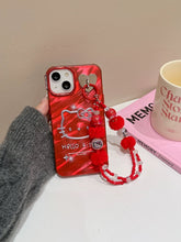 Load image into Gallery viewer, Red Hello Kitty iPhone Case with Charm
