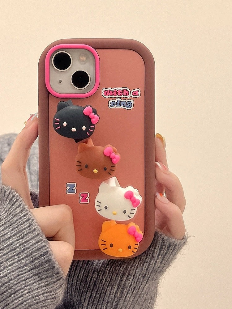 Hello Kitty Rings on Fingers iPhone Case