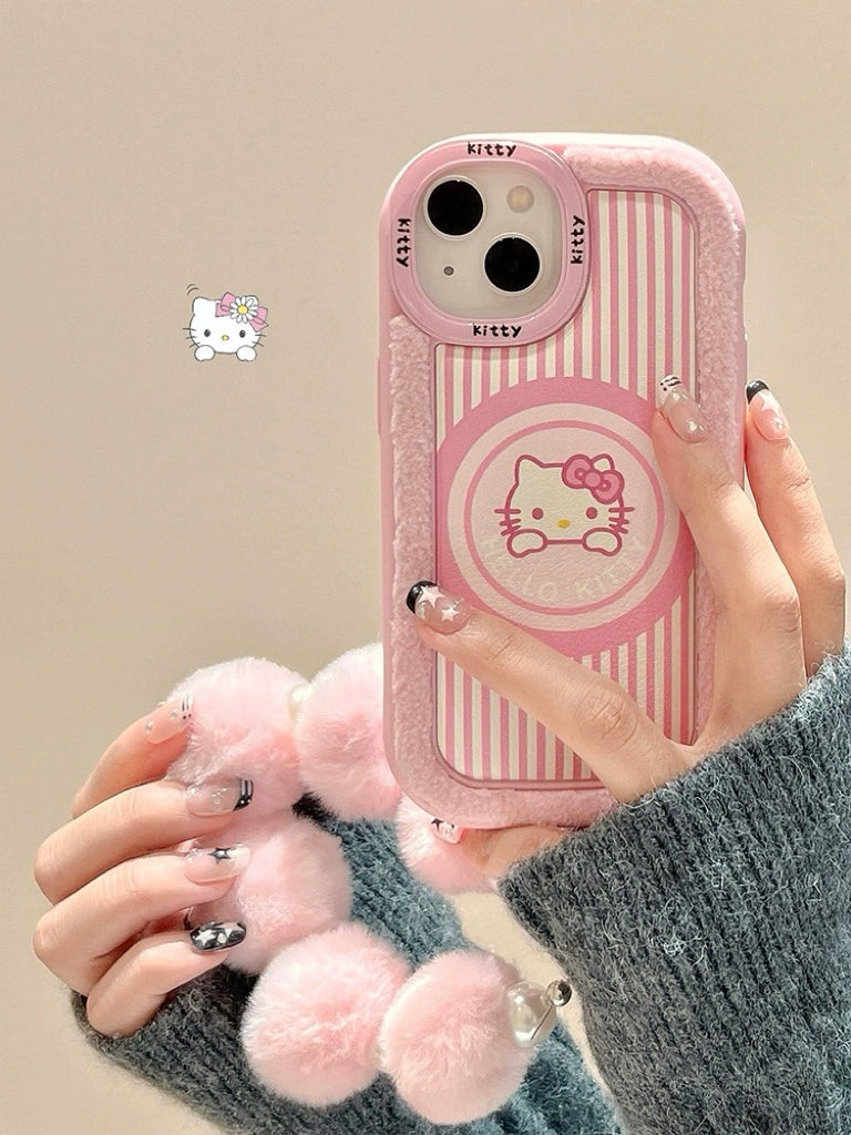 Pink Fluffy Hello Kitty iPhone Case
