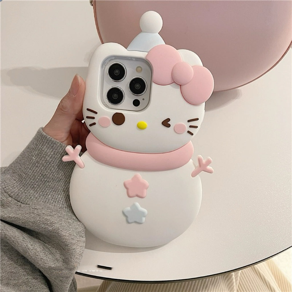 Hello Kitty and Melody Snowman iPhone Case