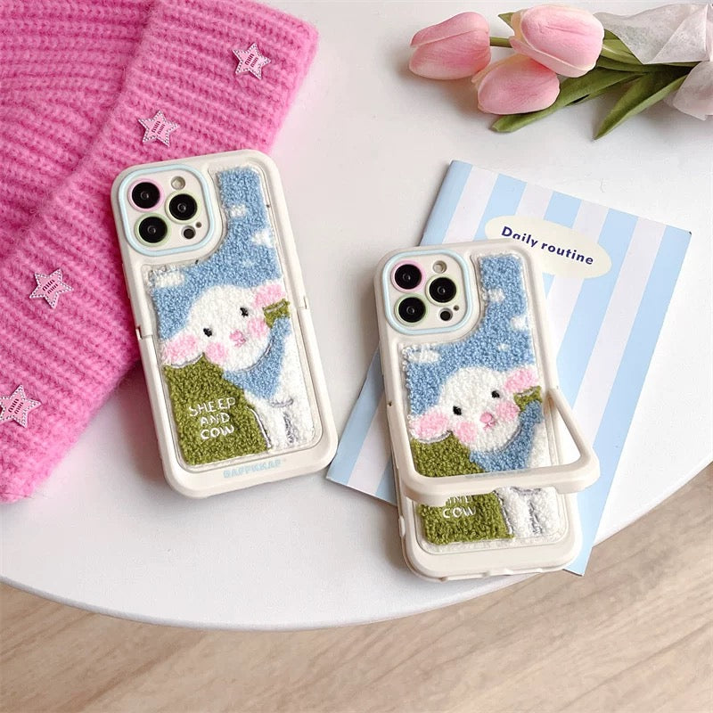 Embroidery Cute Sheep iPhone Case