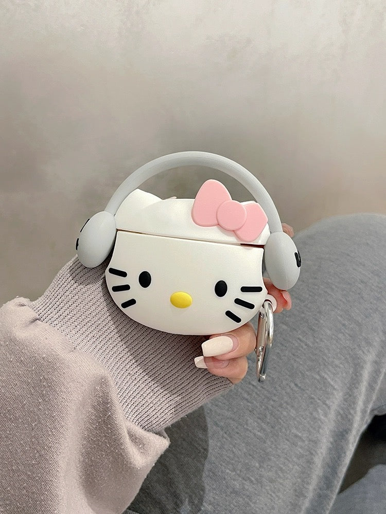 Hello Kitty Wearing Headphone AirPods Case