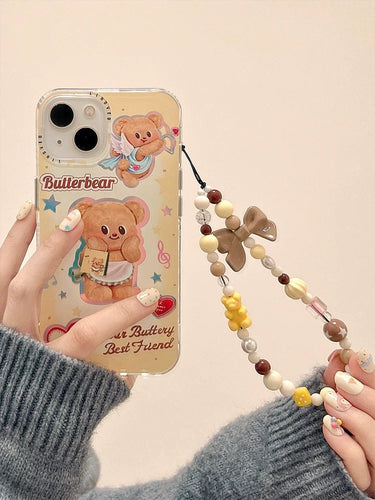 Butter Bear iPhone Case with Strap